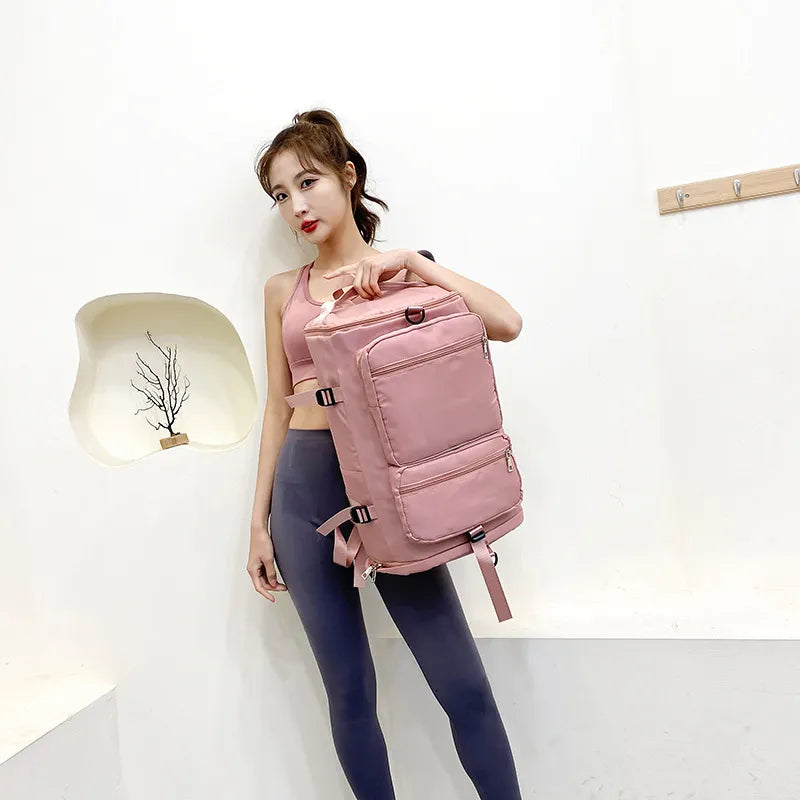 Large Capacity Women Shoulder Travel Backpack Lady Weekend Sports Yoga Luggage Zipper Bags Multifunction Crossbody Bag