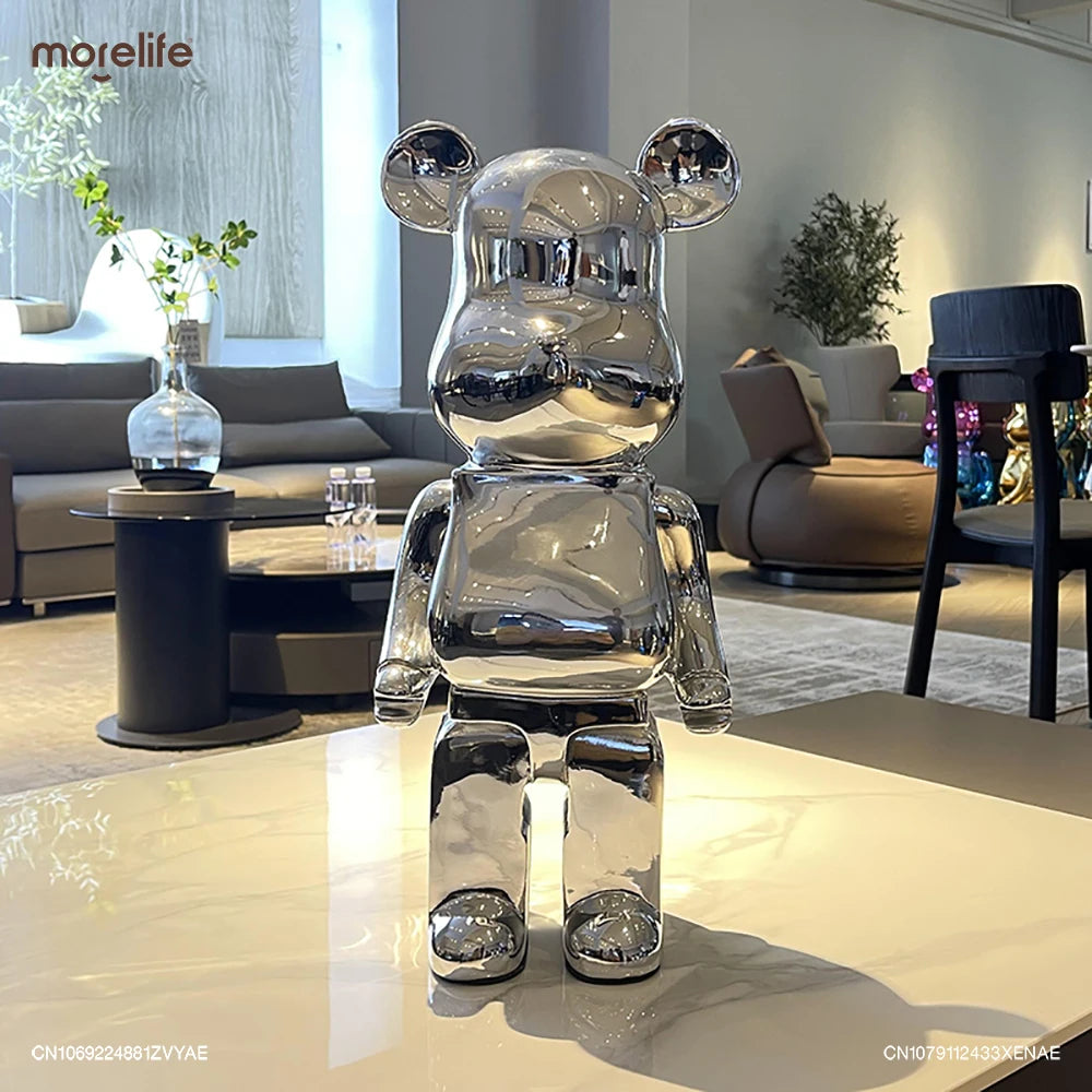 Creative Gradient Electroplated Violent Bear Brick Sculpture Modern Living Room TV Cabinet Bearbrick Statue Decoration Pendant