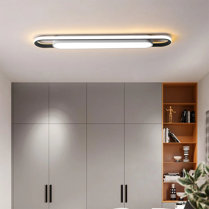 Modern LED Ceiling Light Minimalist Black And White Acrylic Balcony Lights For Bedroom Living Rooms Study Illumination Luminaire