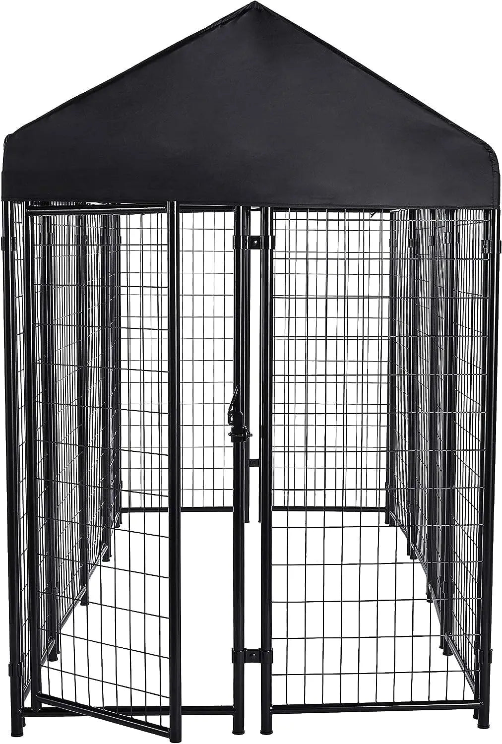 Welded Rectangular Outdoor Secure Wire Crate Kennel for Cat, Dog Large, Black, 102 x 48 x 72 Inches pet supplies  dog fence