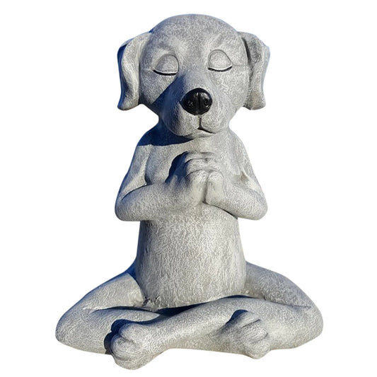 Yoga Pose Meditation Dog Cat Frog Statue Ornaments Waterproof Prayer Zen Bulldog Sculpture Crafts Garden Decoration Figurine