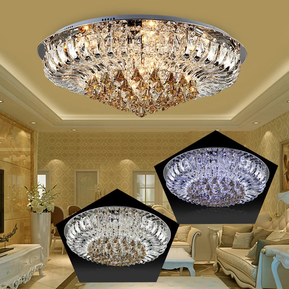 60*30cm Crystal Ceiling Lamp LED Chandelier Dimmable Light DHL