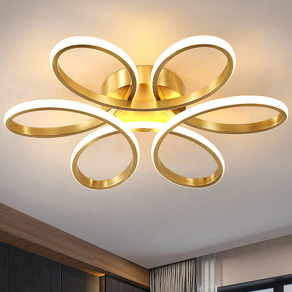 LED Ceiling Lights Flower Design Ceiling Lights 12W Household Chandelier Three Colors Super Bright Eye Care for Bedroom Hallway