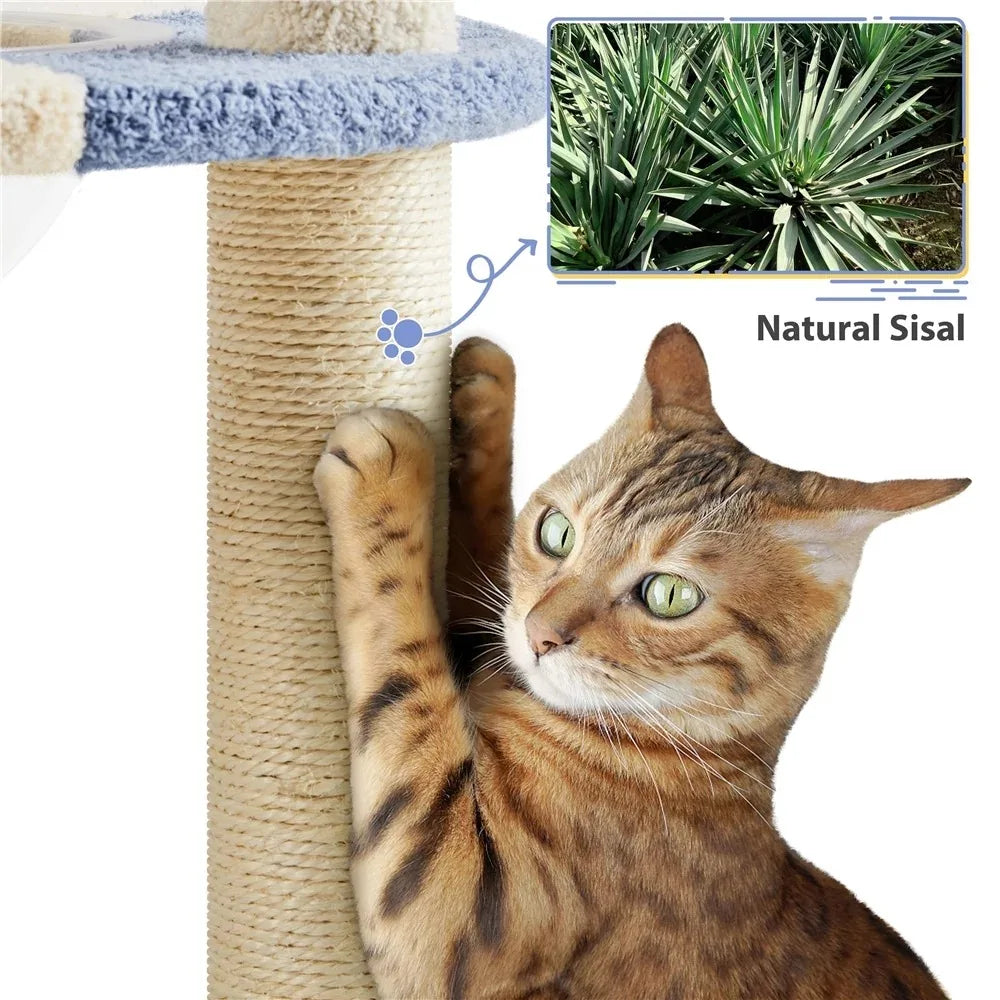 Tree for Cats Ocean Cat Tree With Padded Perch Natural Sisal for Kittens Cats Pet Products Accessories Toys Beds Supplies Home