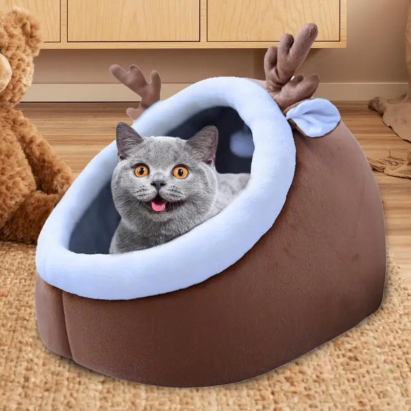 Cats Deep Sleep Comfort In Winter Warm Beds Little Mat Basket For Cat's House Products Pets Tent Cozy Cave Beds Indoor For Dog