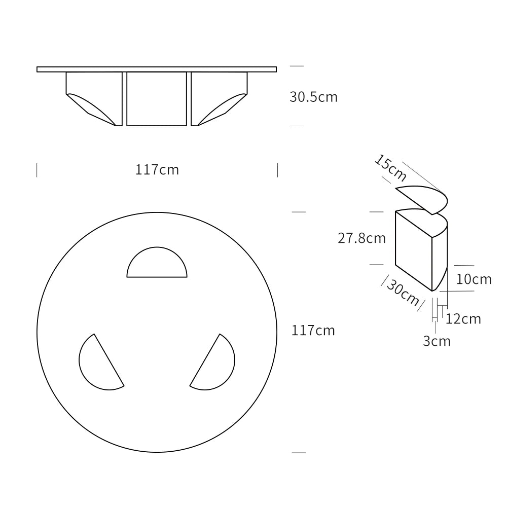 Round Glass Wedge Coffee Table Tempered Glass Household Minimalist Stainless Steel Round Tea Table Side Table