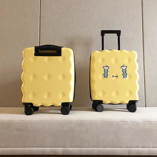 Cookie Suitcase Girl Small Size Luggage Lightweight Children's Suitcase on Wheels Cute Password Trolley Bags Students