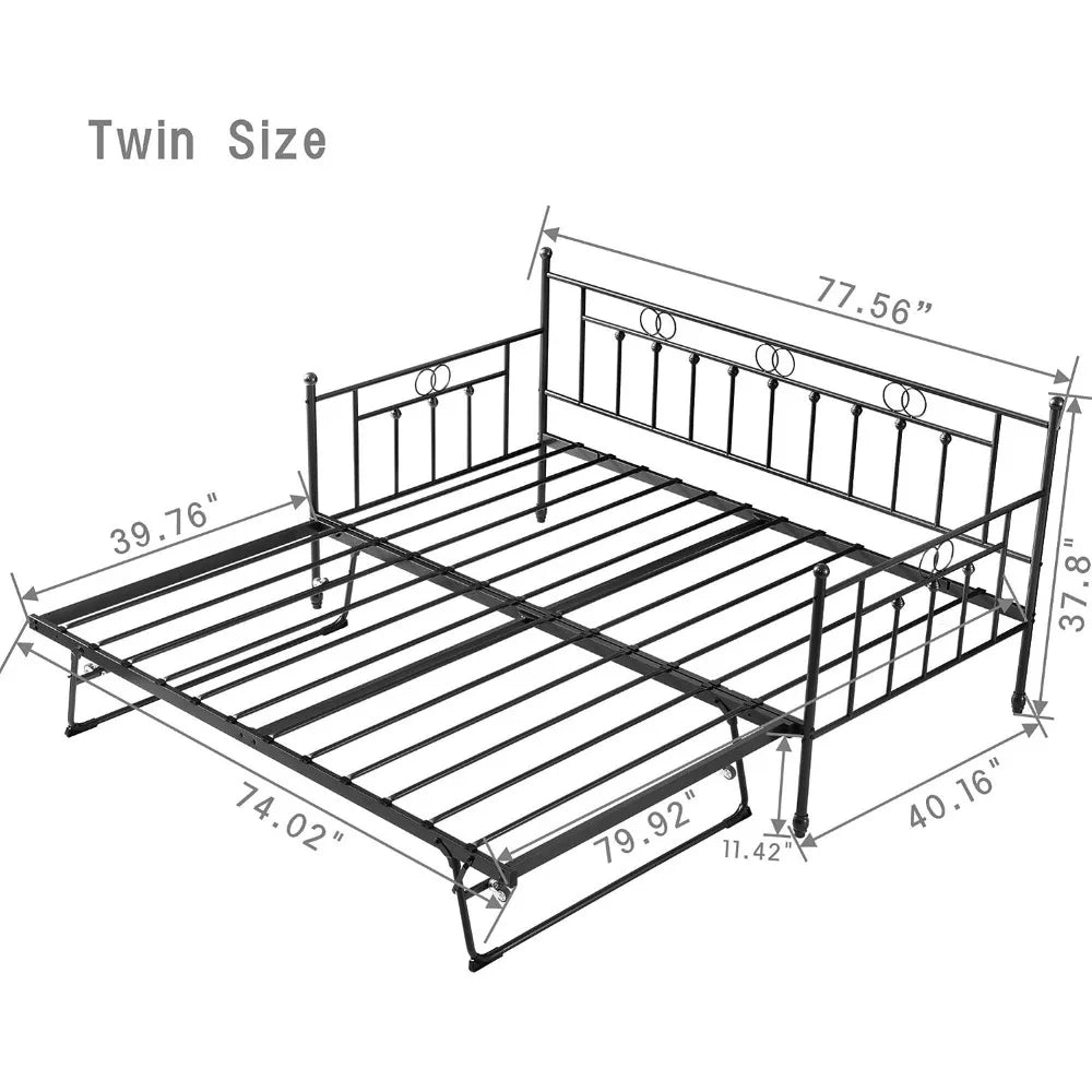 Twin Day Bed with Trundle Bed Twin Pop Up, Trundle Bed, Twin Daybed with Pop Up Trundle Bed