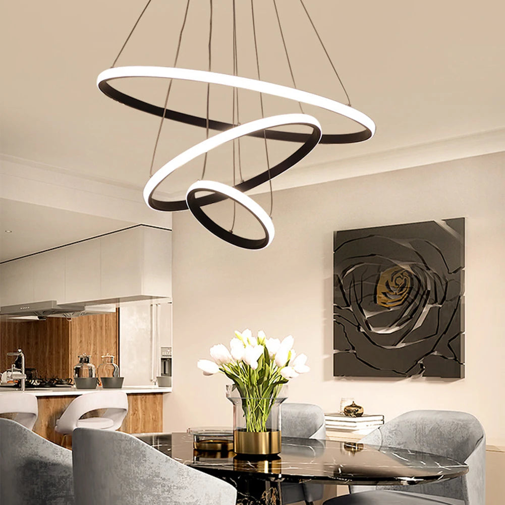 Nordic Luxury Ceiling Chandelier Adjustable Indoor Lighting High Brightness Decor Ornament for Living Room Dining Room Bedroom