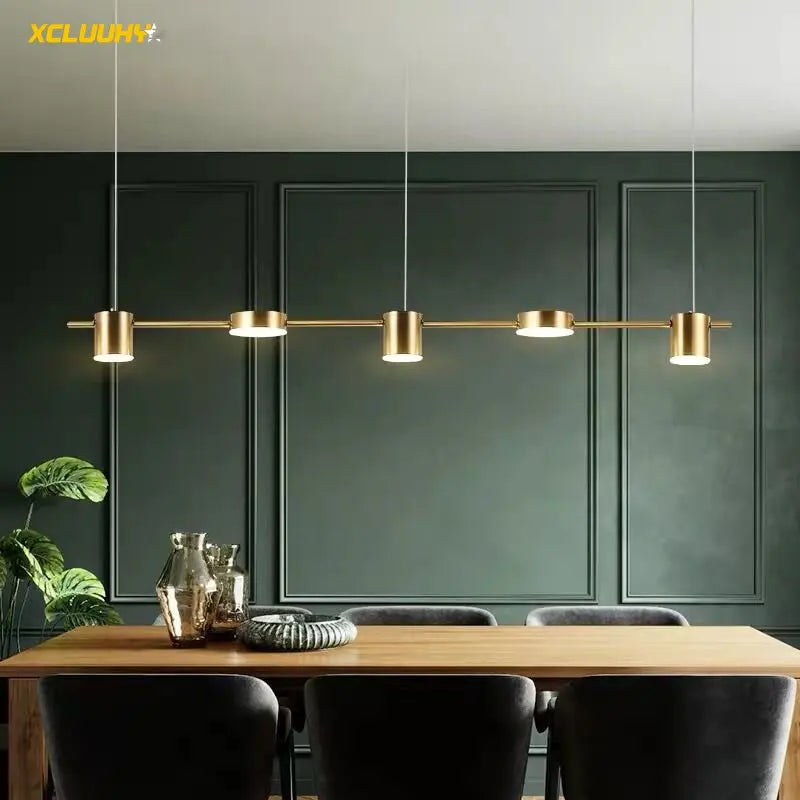 XCLuuHY Modern Minimalist Pendant Light Strips Hanging Lamp Luxury Chandelier Lighting Fixture for Bar Dining Room Table Study