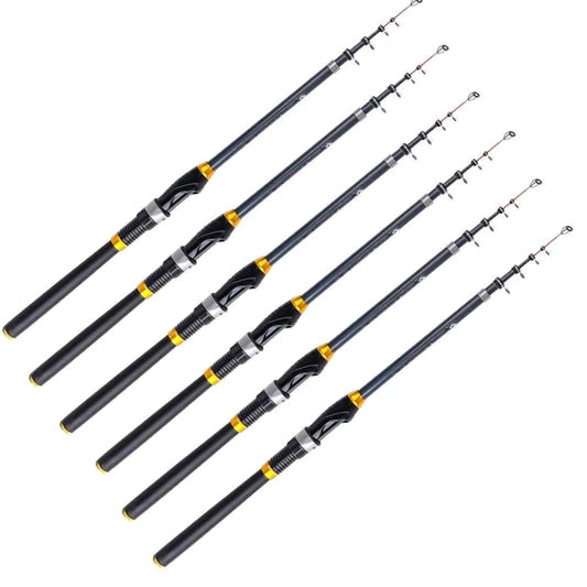 Fishing Rod Pole, Portable Stream Telescopic Fishing Rod Fiberglass Short Section Sea Pole for Seawater Freshwater 1.5m-3.0m