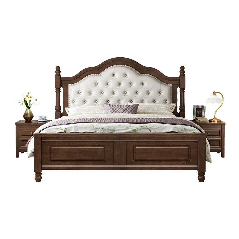 Princess Soft Bed Double European Simple Large Human Bedroom Bed King Bedframe Luxury Muebles Para Dormitorio Nordic Furniture