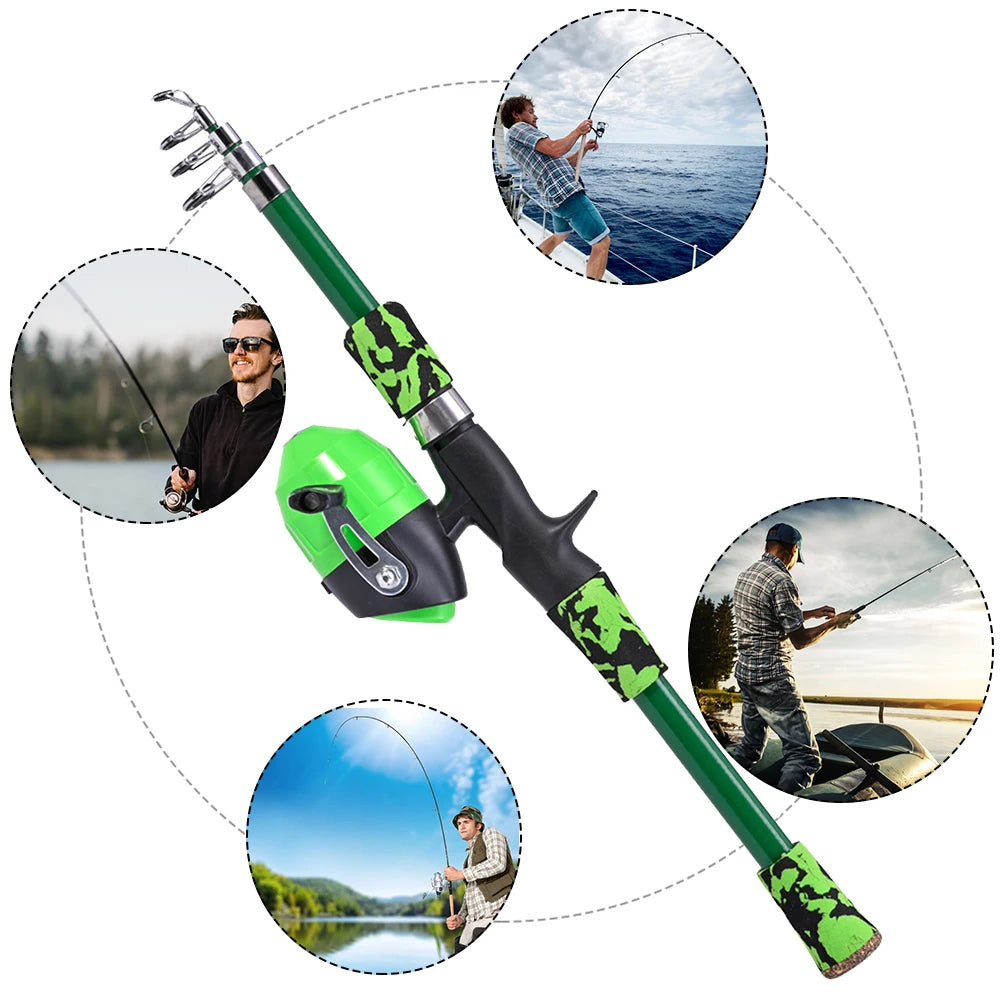 Children Hand Fishing Rods Telescopic Hand Fishing Pole Ultra-light Breaking-resistance Outdoor Accessories for Lakes Reservoirs