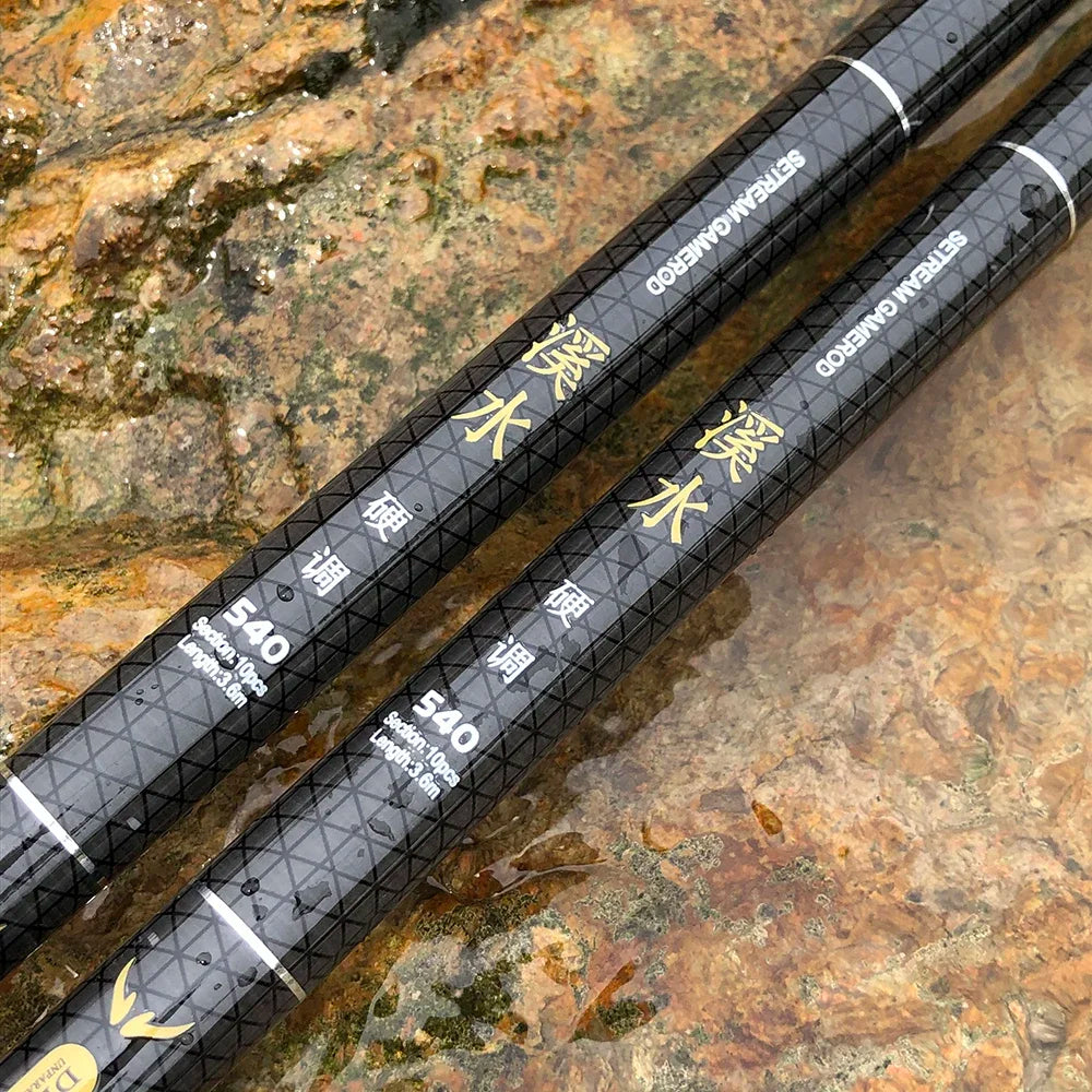 Carp Fishing Rod Telescopic Durable Light Hard Carbon Fiber 3.6M/4.5M/5.4M/6.3M/7.2M Freshwater Stream Hand Pole