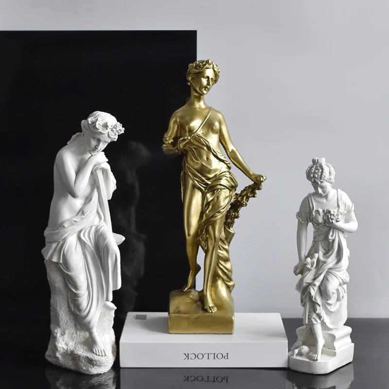 Nordic Mythological Figures, Three Goddesses, Art Sculptures, Home, Living Room, Bedroom Decorations, and Ornaments