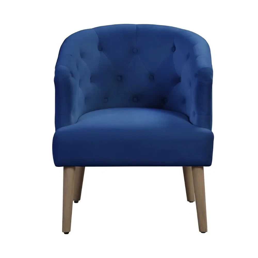 Barrel Accent Chair,Deep Cobalt Blue, Velvet Upholstery, Adult Accent Chairs for Living Room  Sillones