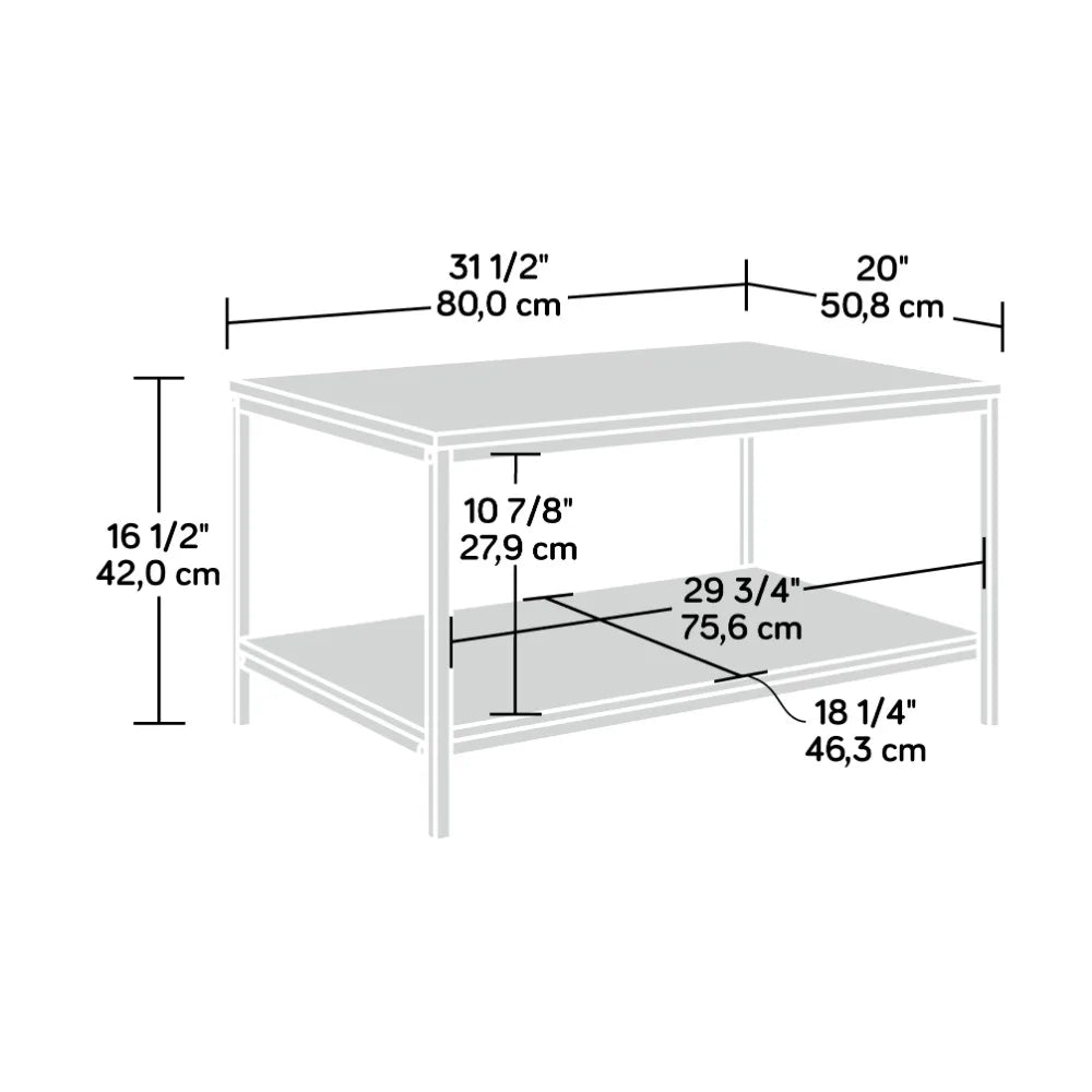 Curiod Coffee Table, Smoked Oak Finish,furniture, furniture living room,tea table,31.50 x 20.00 x 16.54 Inches