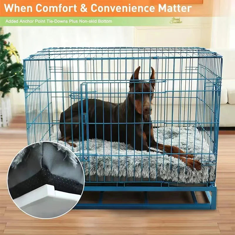 Pet Deluxe Plush Bed Dog Crate Kennel Bed Cat Sleeping Floor Mat Winter Warm Non-slip Sofa Cushion for Small Medium Large Dogs