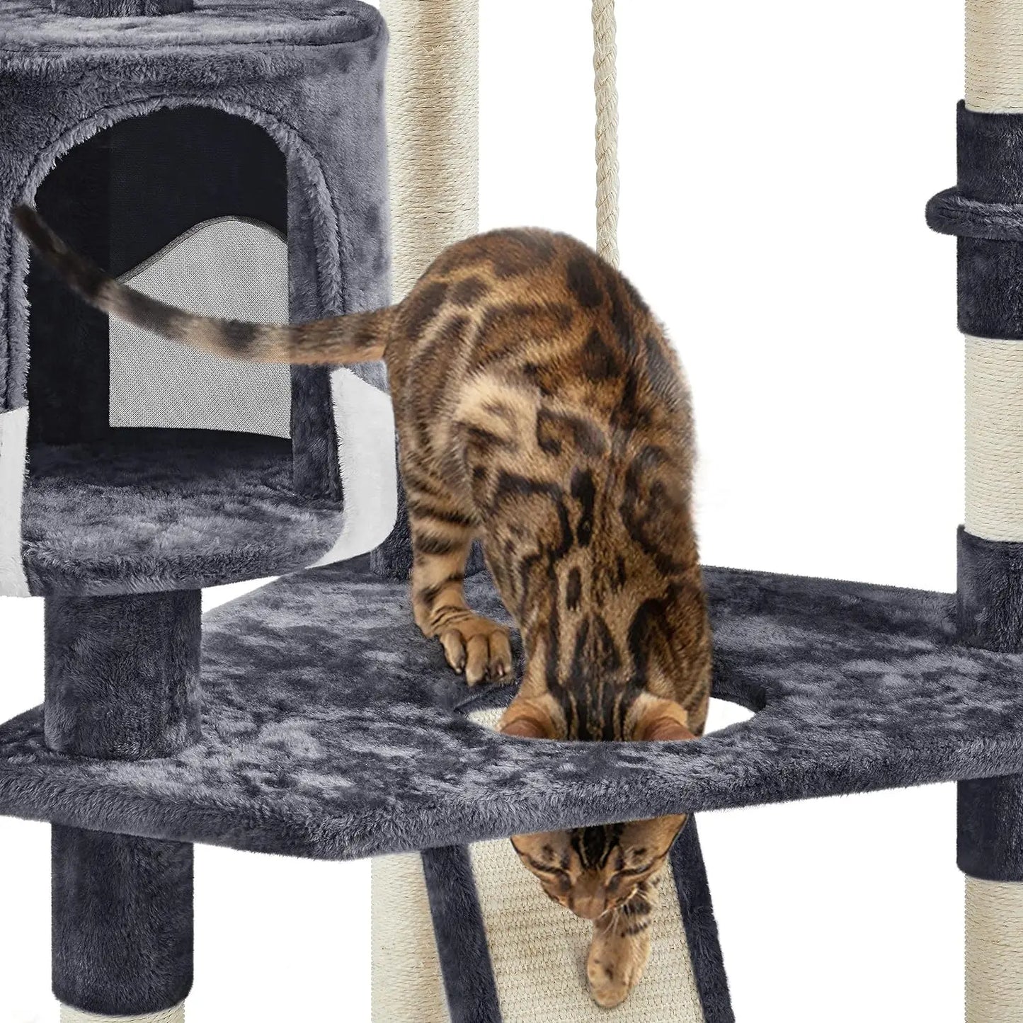 Yaheetech 79in Multi-Level Cat Trees Indoor Cat Tower with Sisal-Covered Scratching Posts, Plush Perches and Condo for Kittens,