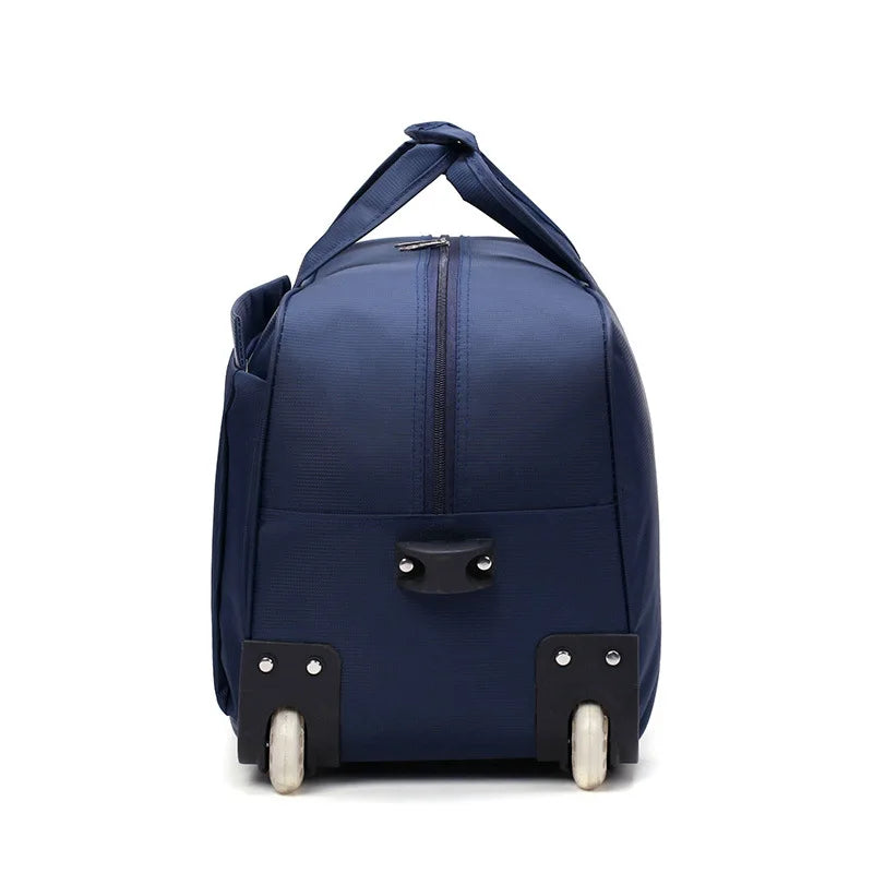 New Travel Trolley Bag With single Wheels Portable Folding Luggage Bags Oxford cloth Rolling Light Large Capacity Travel Bag