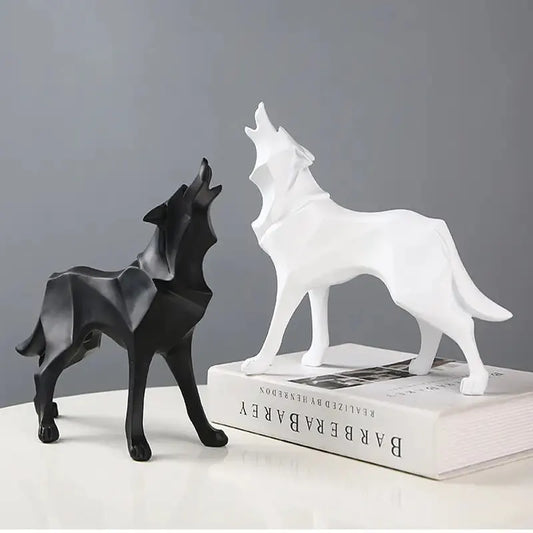 Abstract Wolf Statue Resin Geometric Wolf Statue Resin Sculpture Modern Home Decor Office Living Room Desktop Decor Crafts