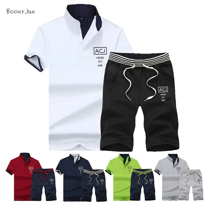 Tracksuit Man Sets Pants Summer New Men's Cropped T Shirt Shorts Casual Suits Mens Clothing Brand 4XL Sweat Suits Men Short Set