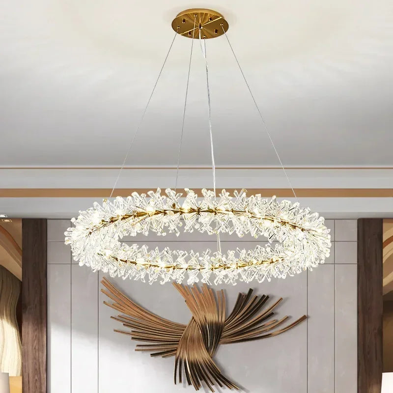 Modern Pendant Lights Living Room Bedroom Round Ceiling Chandelier Interior Decoration Luxury Crystal Chandelier Personalized