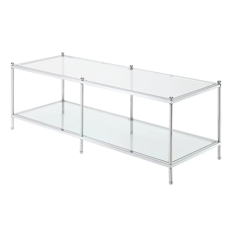 Convenience Concepts Royal Crest Coffee Table, Chrome/Glass coffee table  furniture