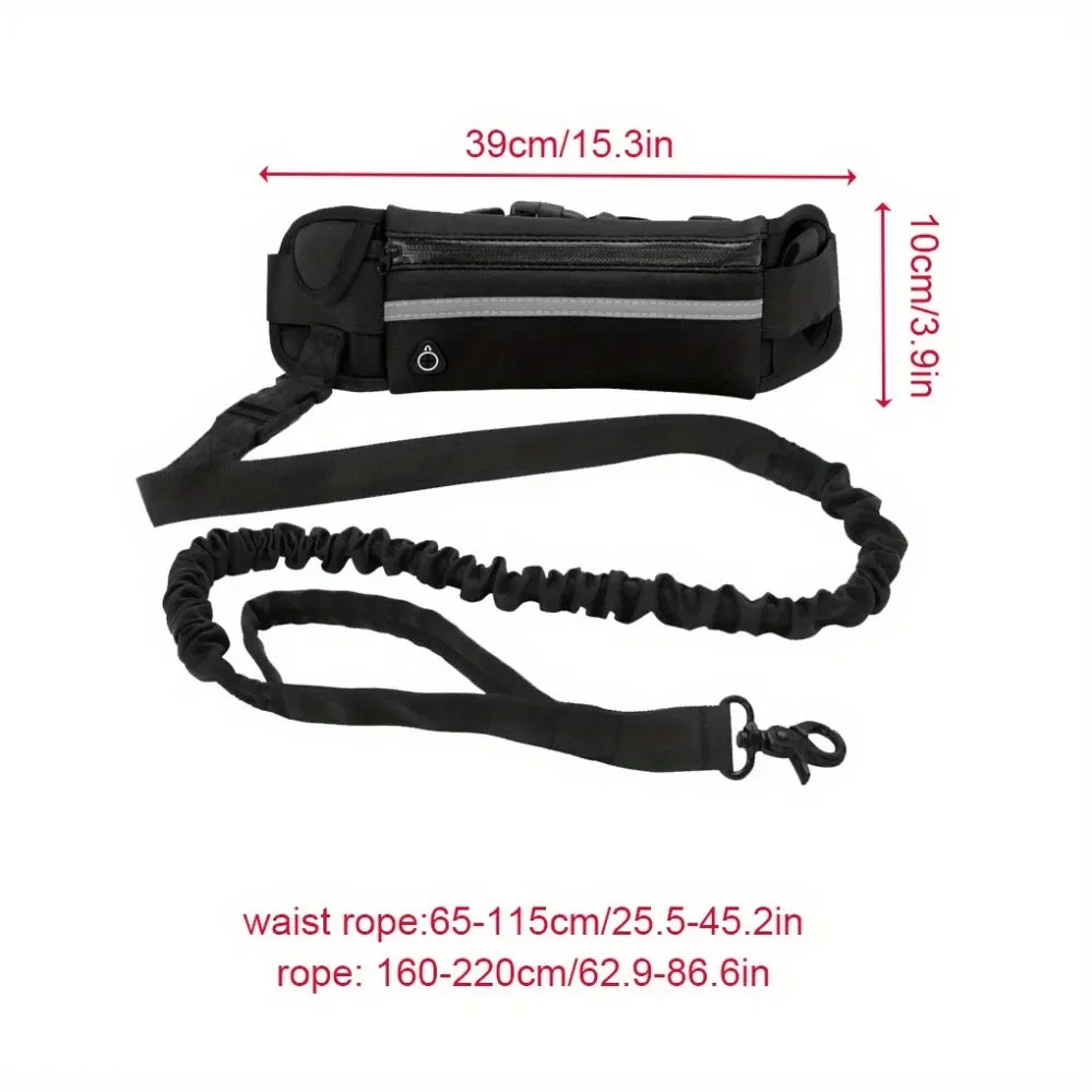 Pet Supplies Fanny Pack Walking Dog Leash Reflective Hands-Free Dog Leash with Adjustable Waist Belt and Bag Outdoor Running