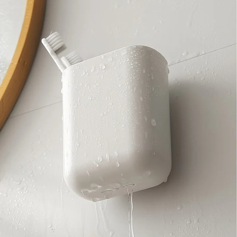 Wall-mounted Storage Box Can Drain Water Suitable For Toothpaste And Toothbrush Storage On Bathroom Wall