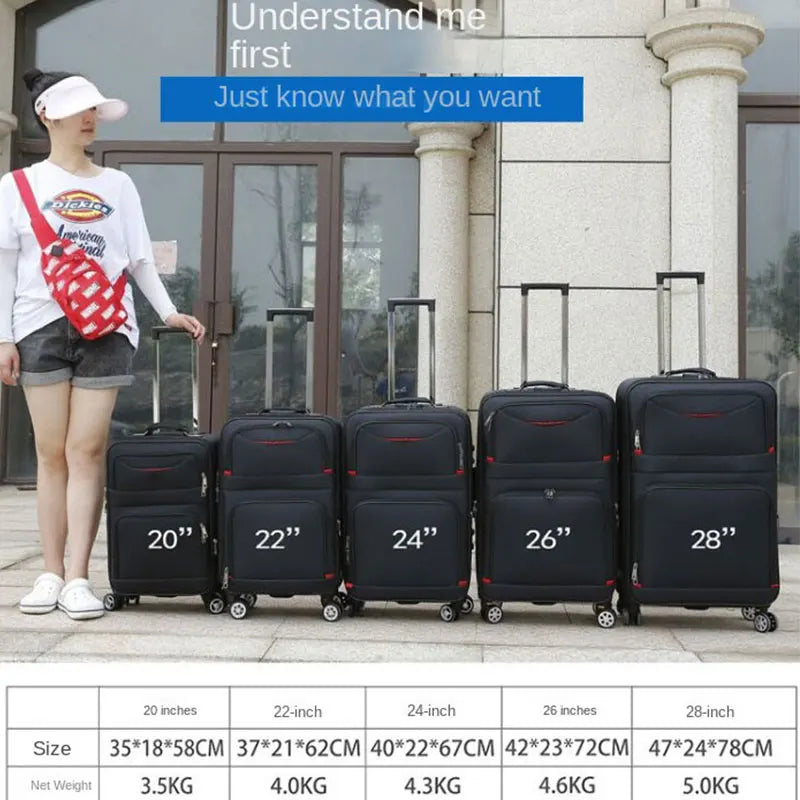 Suitcase Detachable Wheels Waterproof Luggage Password Trolley Bag Large Capacity Travel Bag Oxford Cloth Rolling Luggage Set