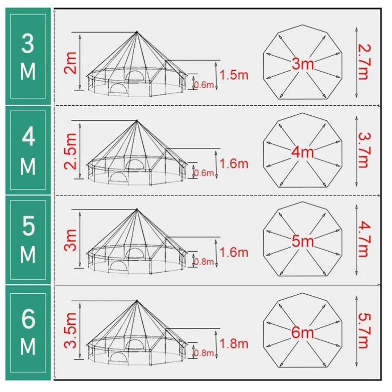 Dome Tent For Sale Resorts 3M 5M 6M Canvas Bell Glamping Tent