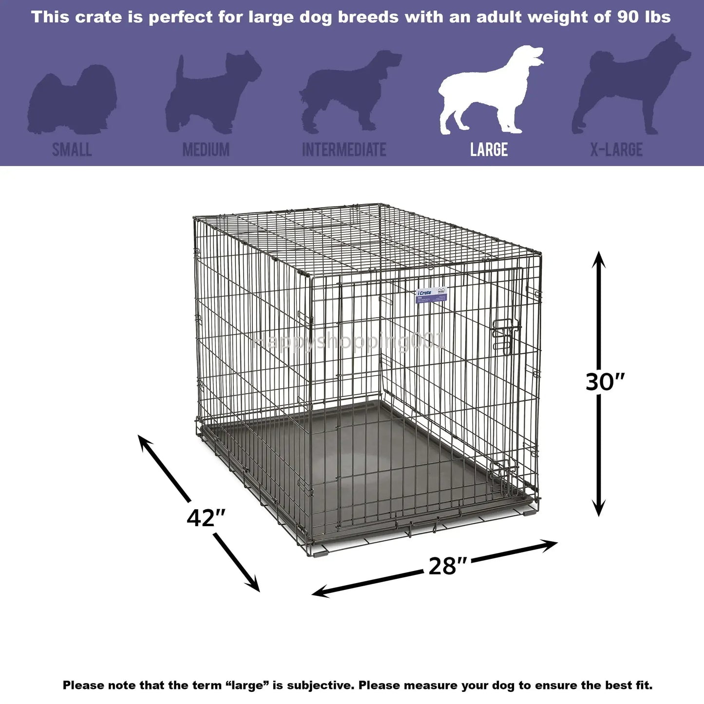 Newly Enhanced Single Door Dog Crate, Includes Leak-Proof Pan, Floor Protecting Feet, Divider Panel & New Patented, 42 Inch