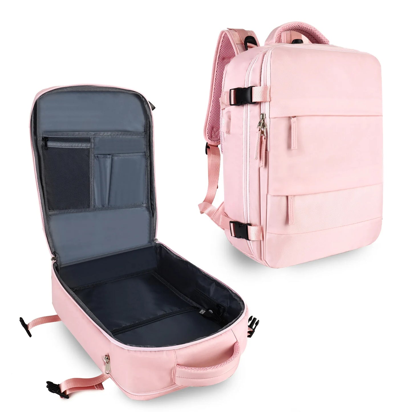 Large Women Travel Backpack 17 Inch Laptop USB Airplane Business Shoulder Bag Girls Nylon Students Schoolbag Luggage Pack Bags