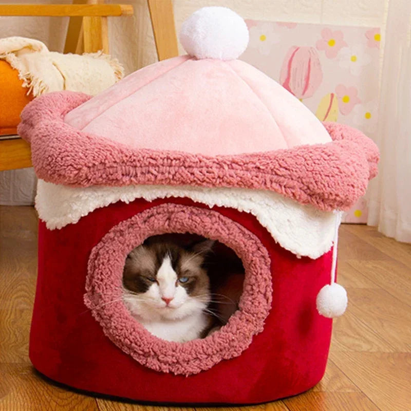 2023 Winter Cozy Pet House Dogs Soft Nest Kennel Sleeping Cave Cat Dog Puppy Warm Thickening Tents Bed Nest For Small Dogs Cats