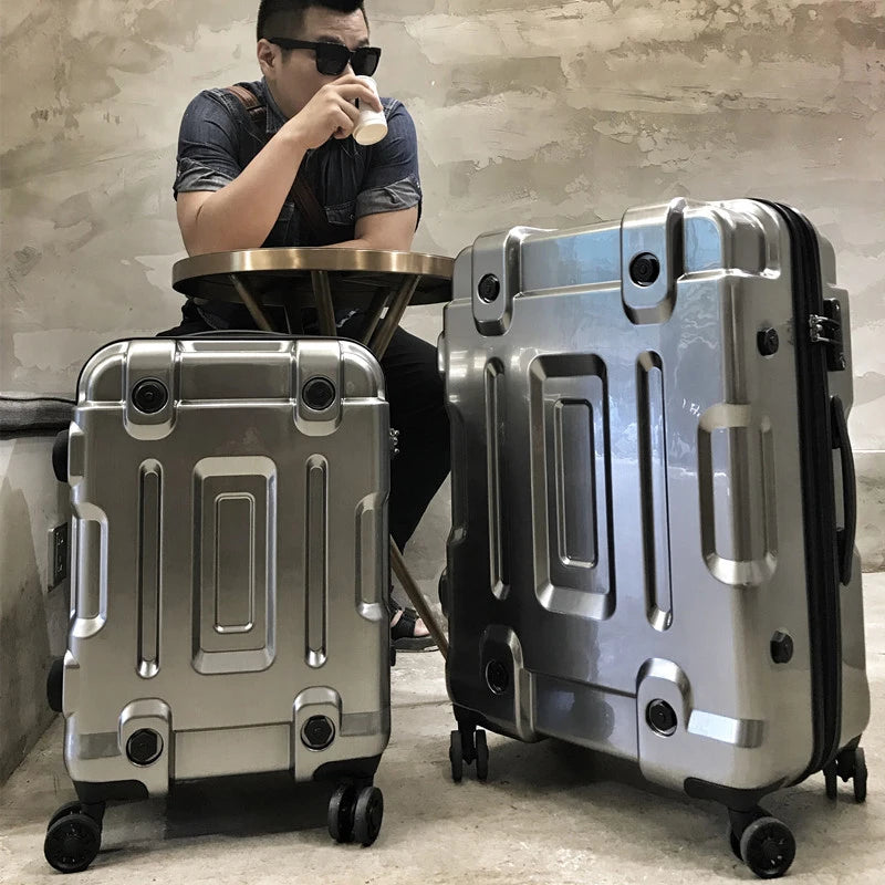 Personalized Luggage Men's Sturdy Thickened 28 Inch Trolley Box Silent Shockproof Universal Wheel Mounting Case Travel Suitcase