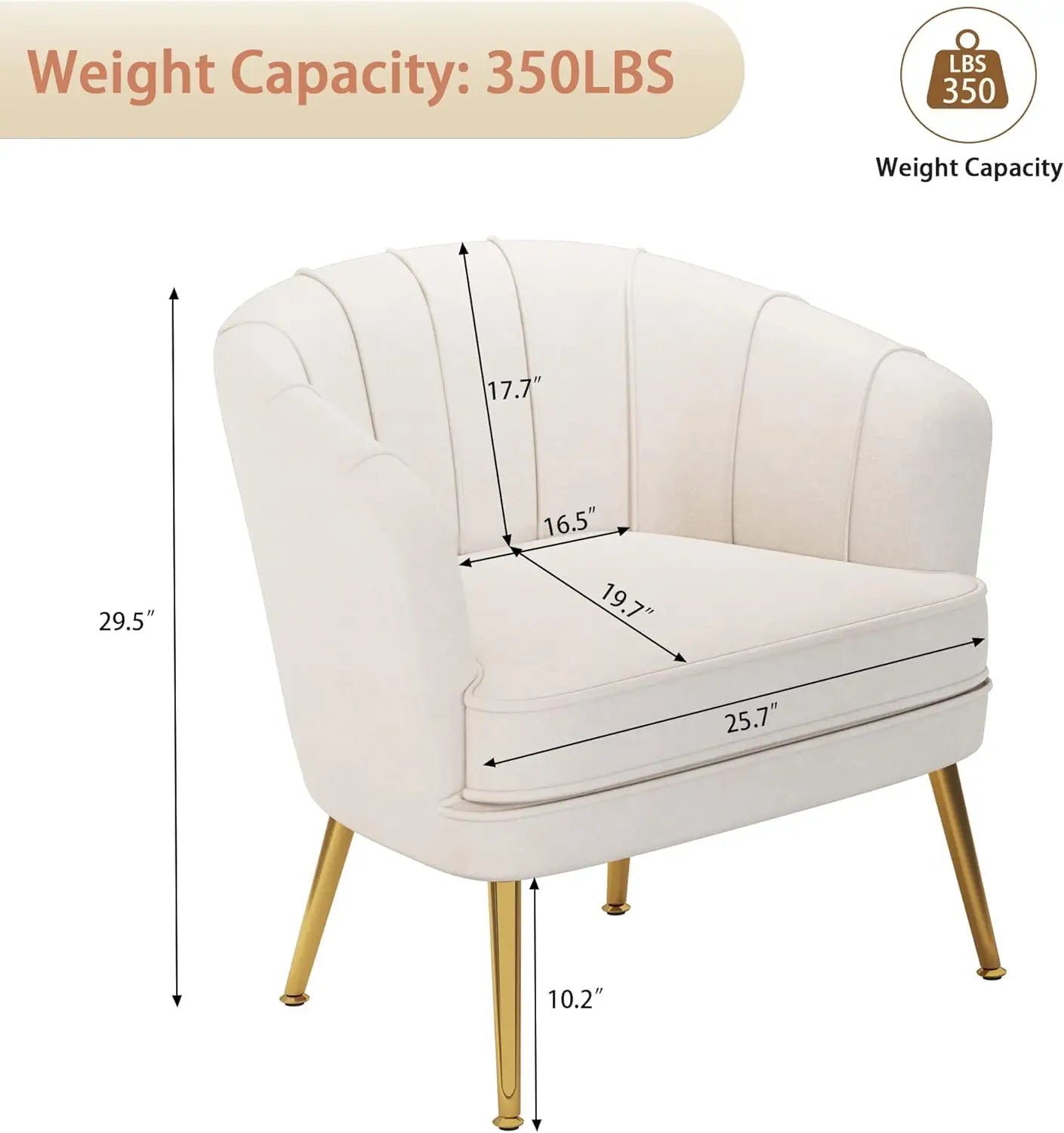 Velvet Accent Chair, Upholstered Modern Single Sofa Side Chair,Comfy Barrel Club Living Room Armchair with Golden Meta