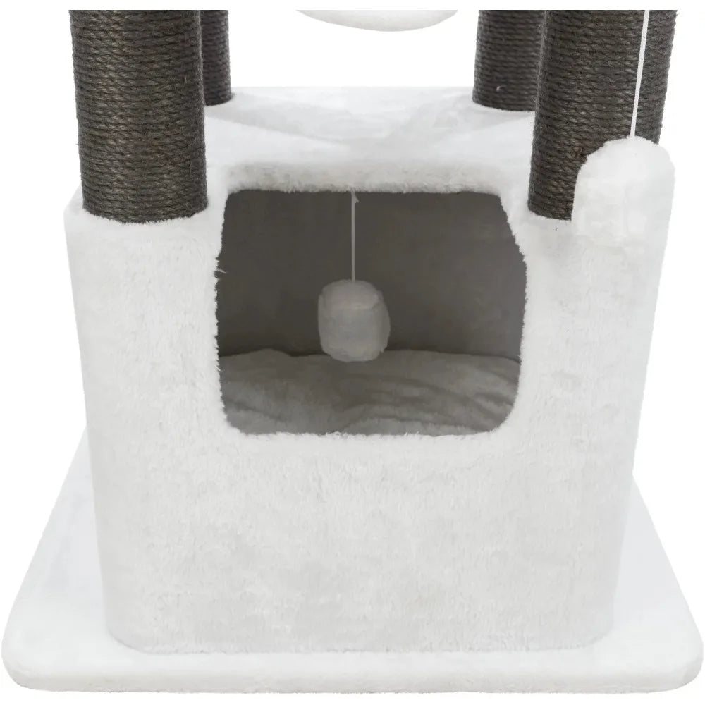 Toys for Cats Jute & Plush 3-Level Cat Tree Scratching Posts and Condo Cats Pet Products Accessories Beds Supplies Home Garden