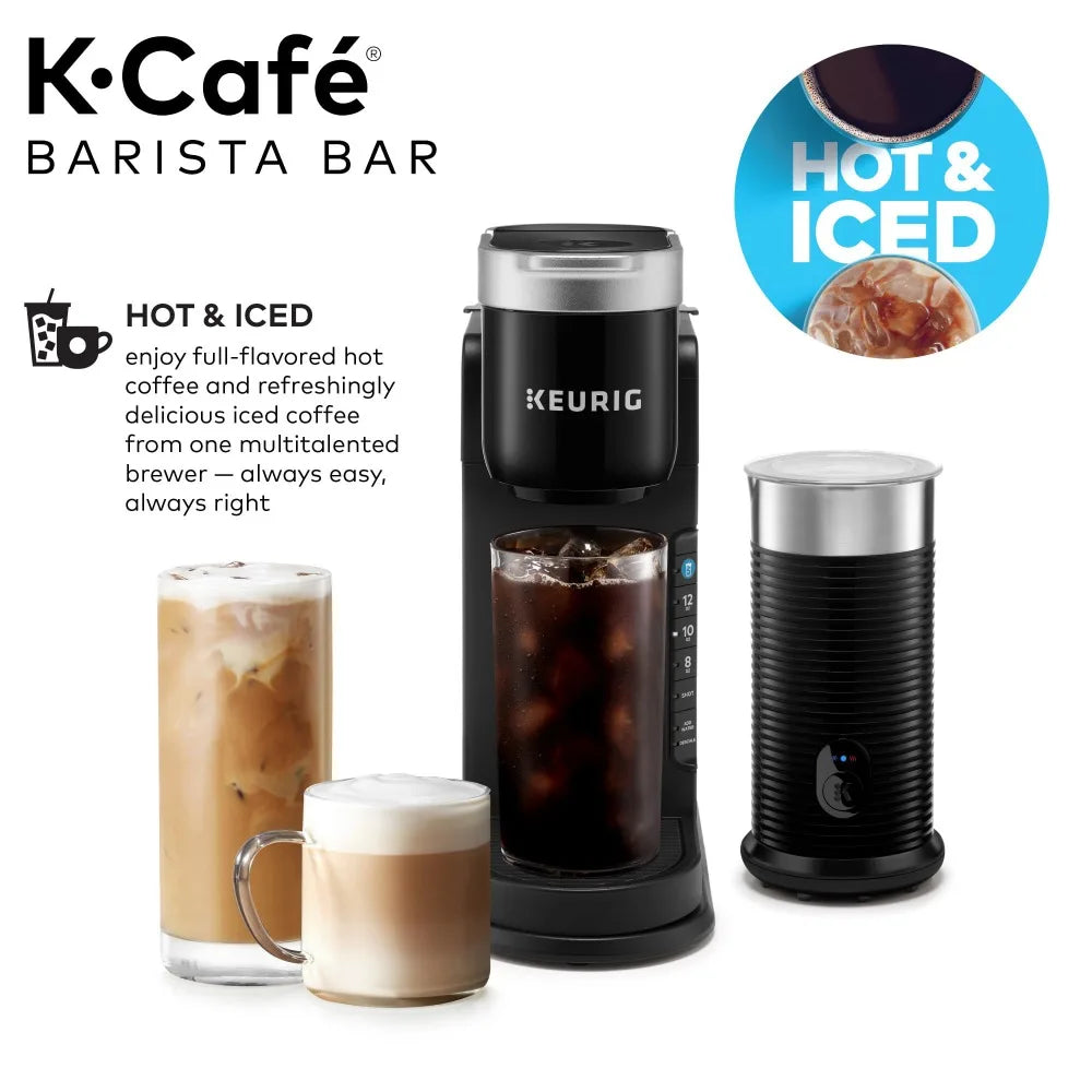 2023 New Keurig K-Café Barista Bar Single Serve Coffee Maker and Frother, Black