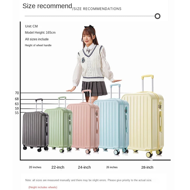 20/24/26 inch Travel Suitcase Universal Wheels Rolling Luggage Trolley Case Carry on Luggage Set Boarding Box Password Suitcase