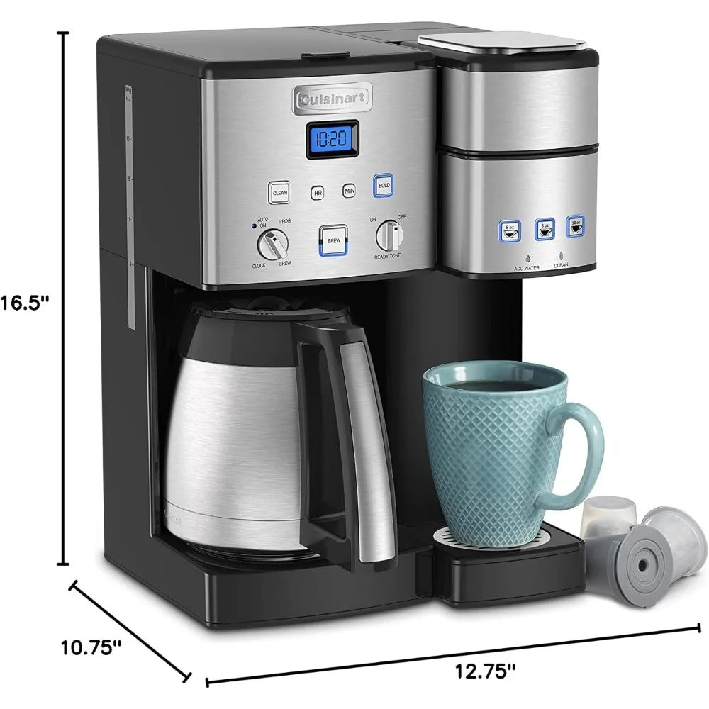 10 Cup Insulated Coffee Maker and Single Cup Brewer Stainless Steel