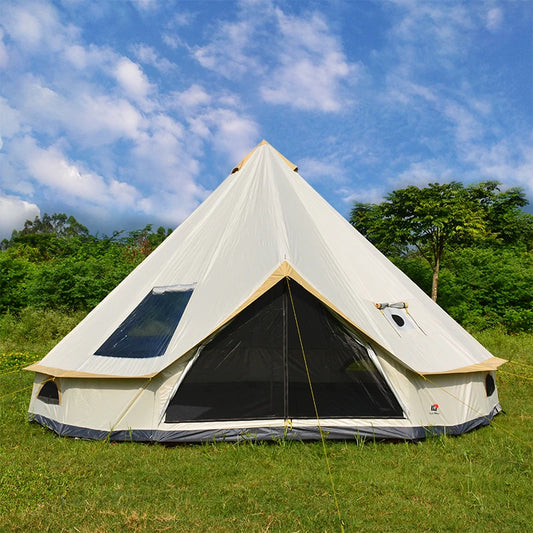 6-10 Persons Glaming Luxury Mongolia Yurt Family Travel Hiking Antistorm Outdoor Camping Castle Tent Silver Coated UV Function