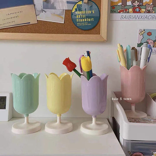 Modern Pen Holder Desktop Vase Indoor Outdoor Pencil Organizer Flower Pot Makeup Brush Holder Office Hotel Home Decoration