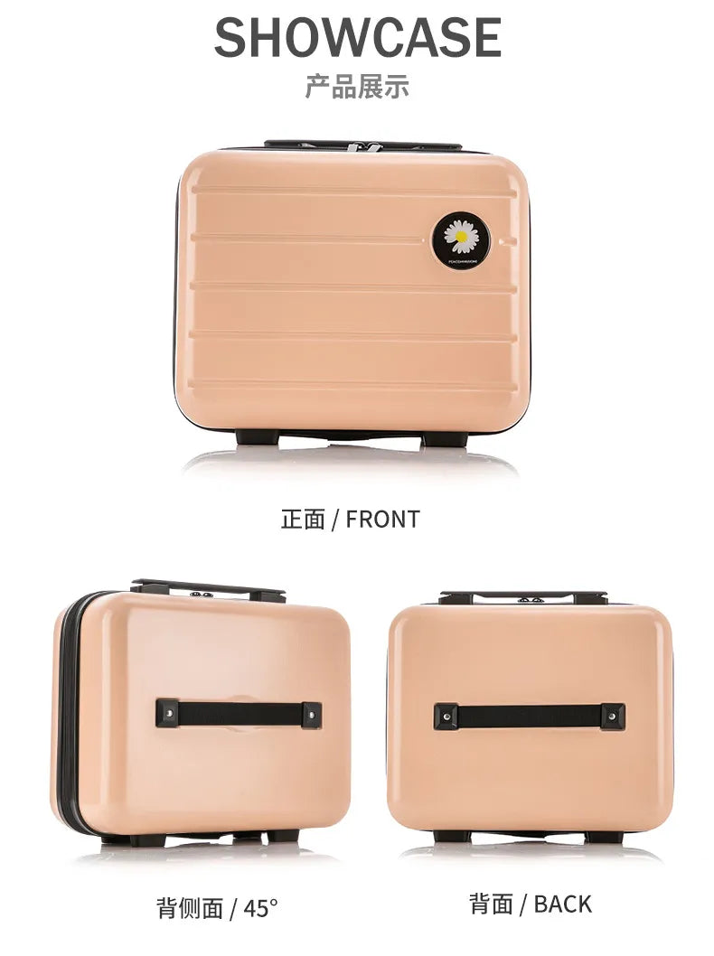 16 Inch Portable Hand Suitcase Travel Luggage Women Cosmetic Makeup Case Gift Box Child Student Storage Organizer Bag