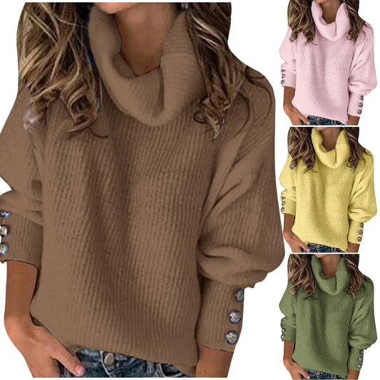 Autumn Winter Sweater Women Turtleneck Sweater Solid Color Knitted Pullovers Casual Knitwear Fashion Sweaters Top свитер женский