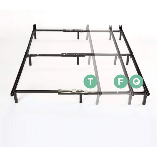 ZINUS Compack Metal Adjustable Bed Frame / 7 Inch Support Bed Frame for Box Spring and Mattress Set, Twin/Full/Queen, Black