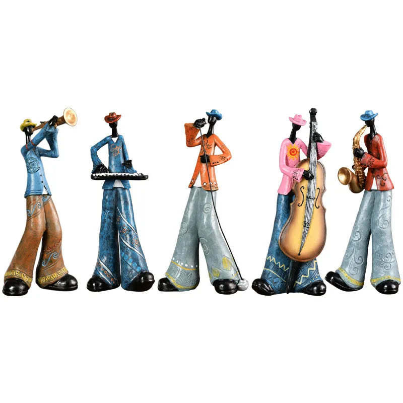 Creative American Band Decoration Musical Instrument Model Living Room Porch Study Nordic Arts and Crafts Statue Sculpture Home