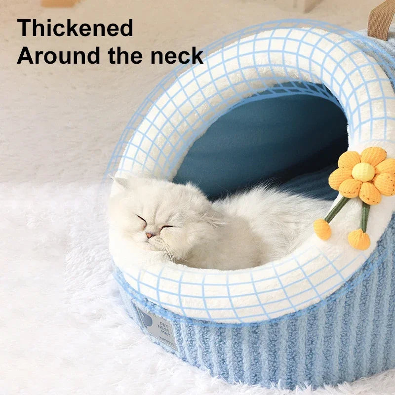 Winter Cozy Pet House Cats Soft Nest Kennel Sleeping Cave Cat Dog Kitty Warm Thickening Tents Bed For Small Medium Dogs Cats