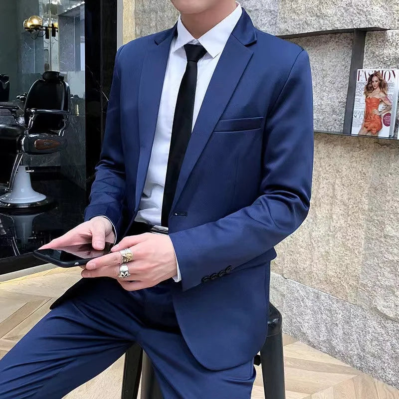 2024 New Suit for Men's Spring Leisure Business Professional Versatile Coat Trendy Men's Suit