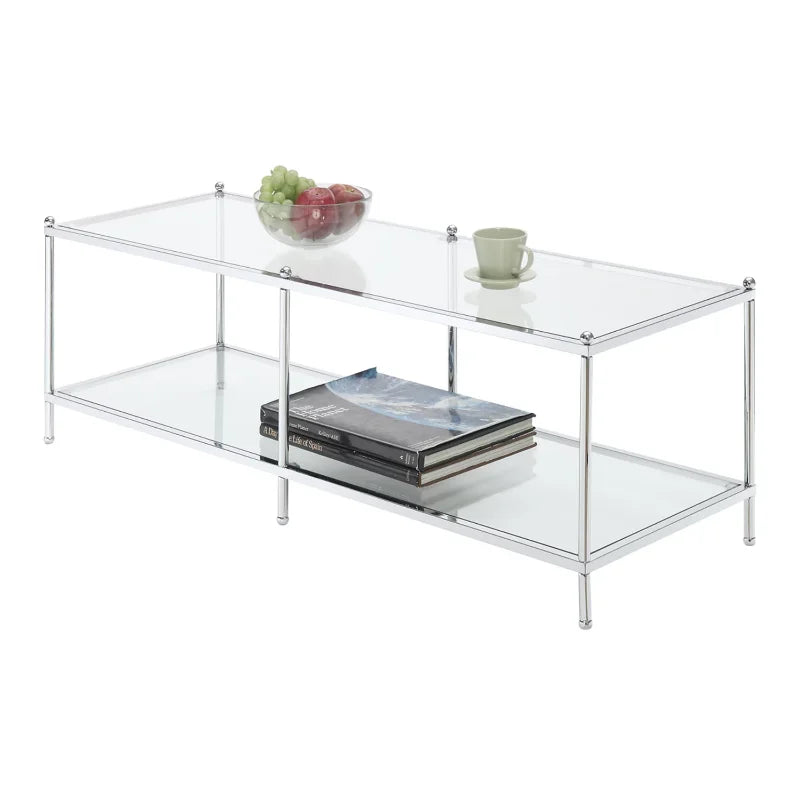 Convenience Concepts Royal Crest Coffee Table, Chrome/Glass coffee table  furniture